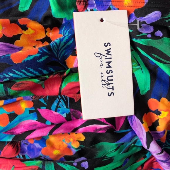 SWIMSUIT- NWT - Multi-Color Floral One-Piece Swimsuit - Size 12 - Picture 6 of 8
